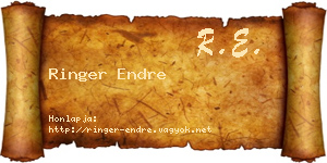 Ringer Endre névjegykártya